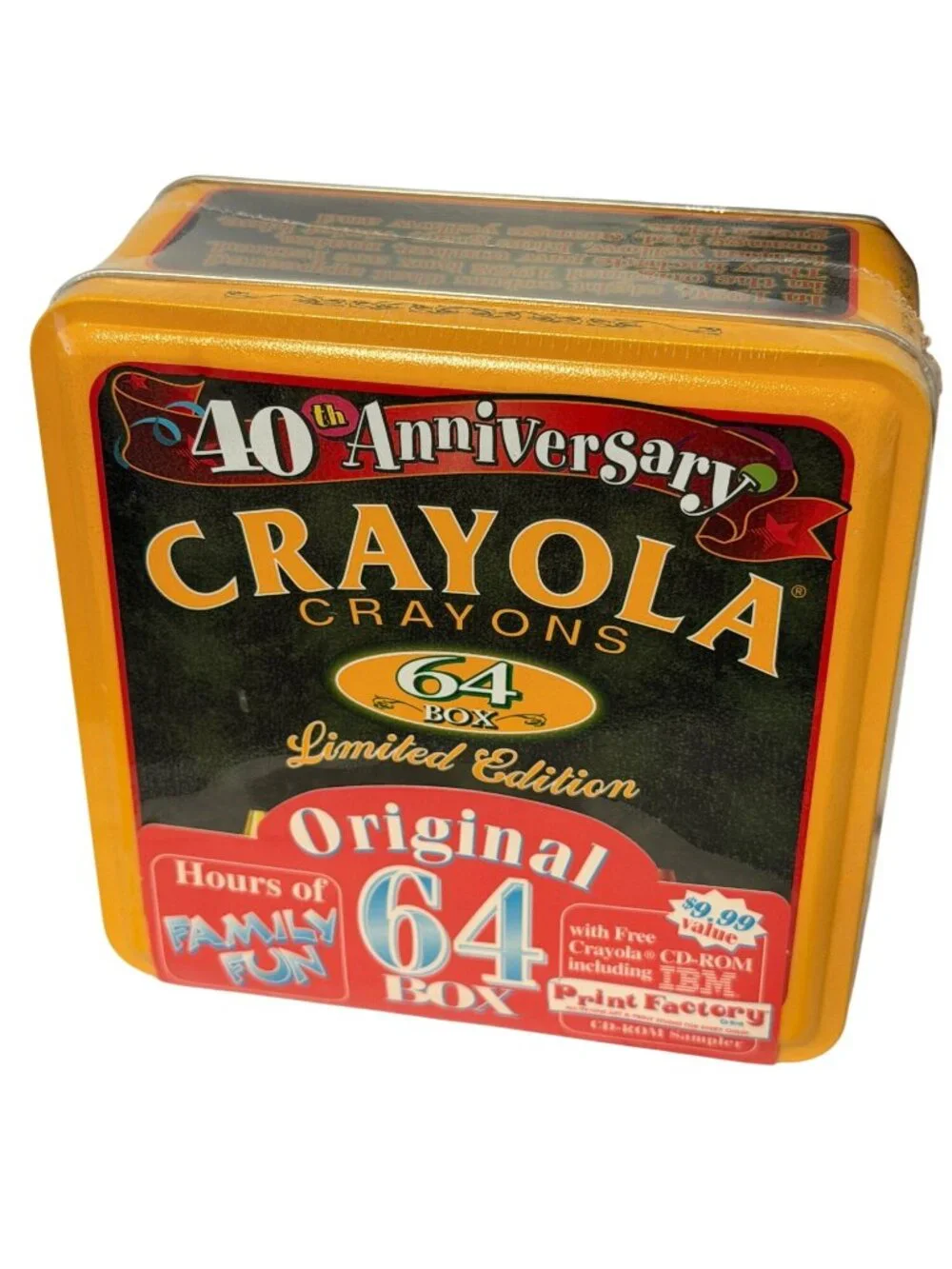 Crayola 40th Anniversary Limited Edition Original 64 Box Crayons Tin 1998 New Se